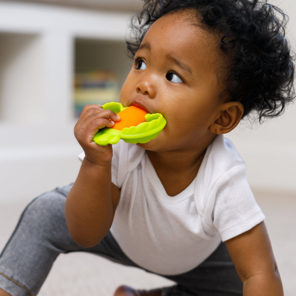 Lil' Nibbles Textured Silicone Teether – Carrot
